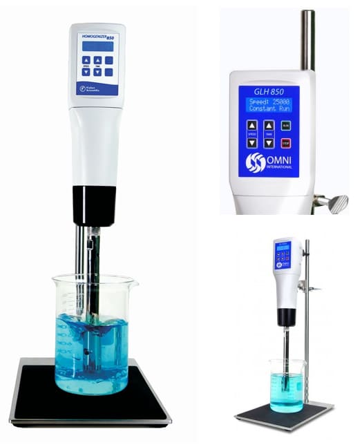 The Fisher Scientific 850 Homogenizer is a private labelled Omni General Laboratory Homogenizer (GLH 850).